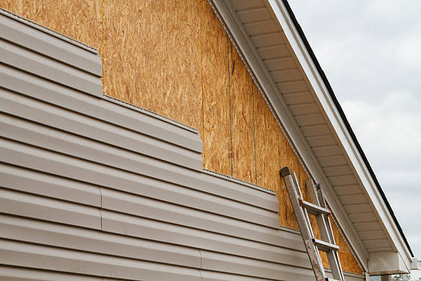 Professional Emergency Siding Repair technician working in Oldenburg, IN